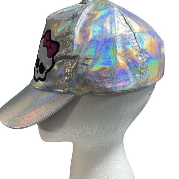 MONSTER HIGH Girls Shiny Silver Cap Logo Skull One Size (4-16) Adjustable NEW - Picture 4 of 13